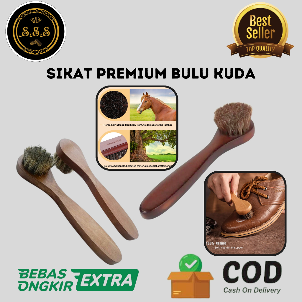 PROMO Sikat premium kuda ( Bulat ) Shoe Brush Cleaner Detailing Sepatu / Sikat Sepatu Detailing Bulu