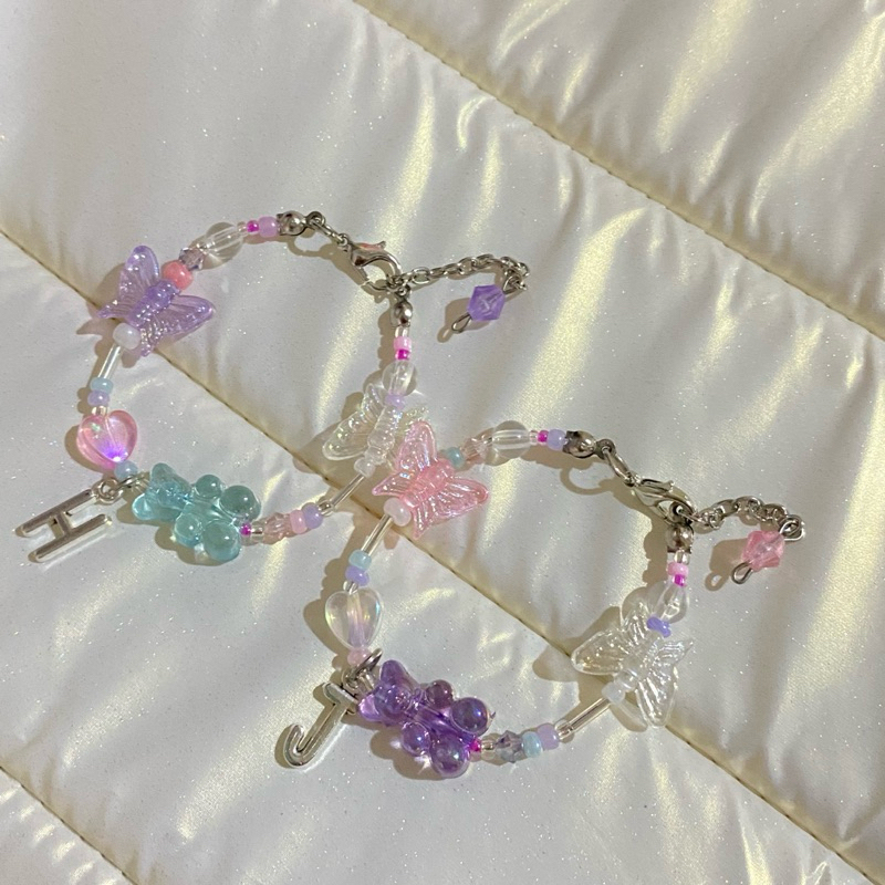 initial gummy bear beads bracelets