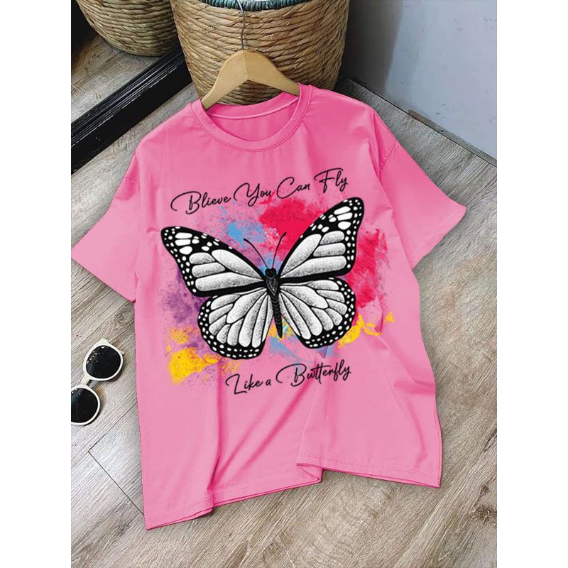 KAOS KUPU KUPU KAOS JUMBO KOREAN STYLE OVERSIZE  BUTTERFLY