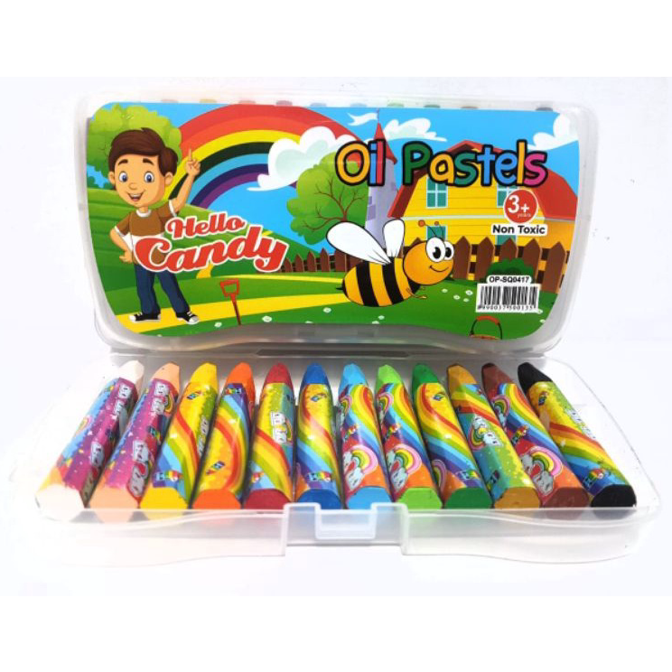 

☋➔✰✪ Harga Grosir ( 1Dus / 144pcs ) Crayon / Krayon Mini 12 Warna Oil Pastels