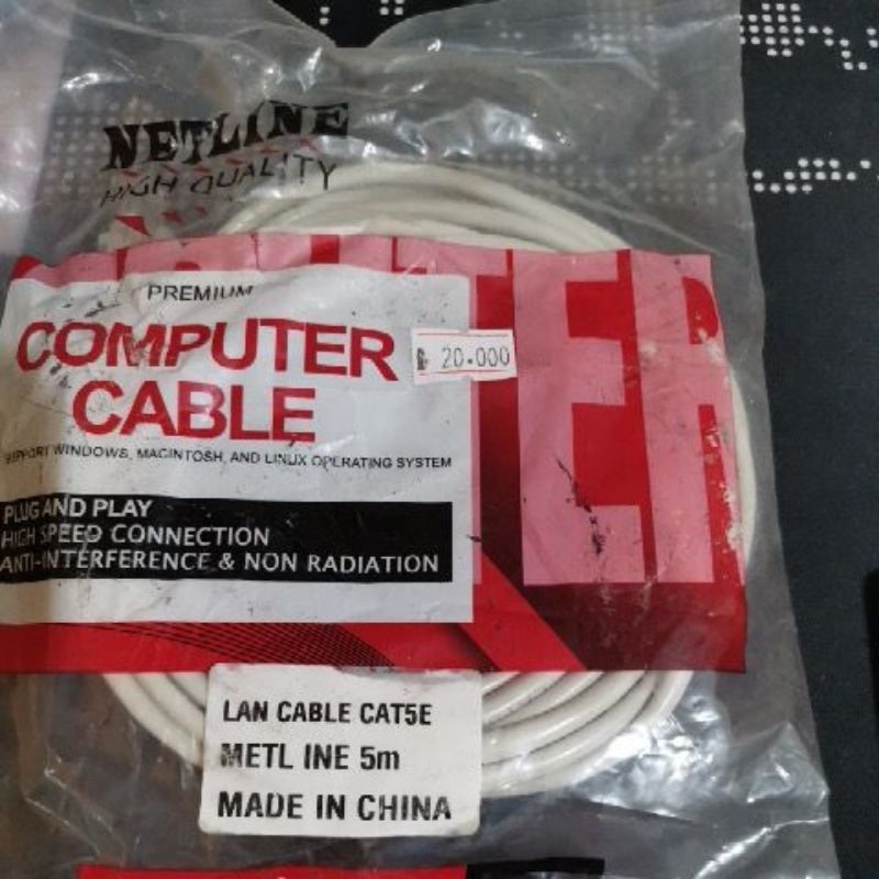 kabel lan 5meter putih cat5E