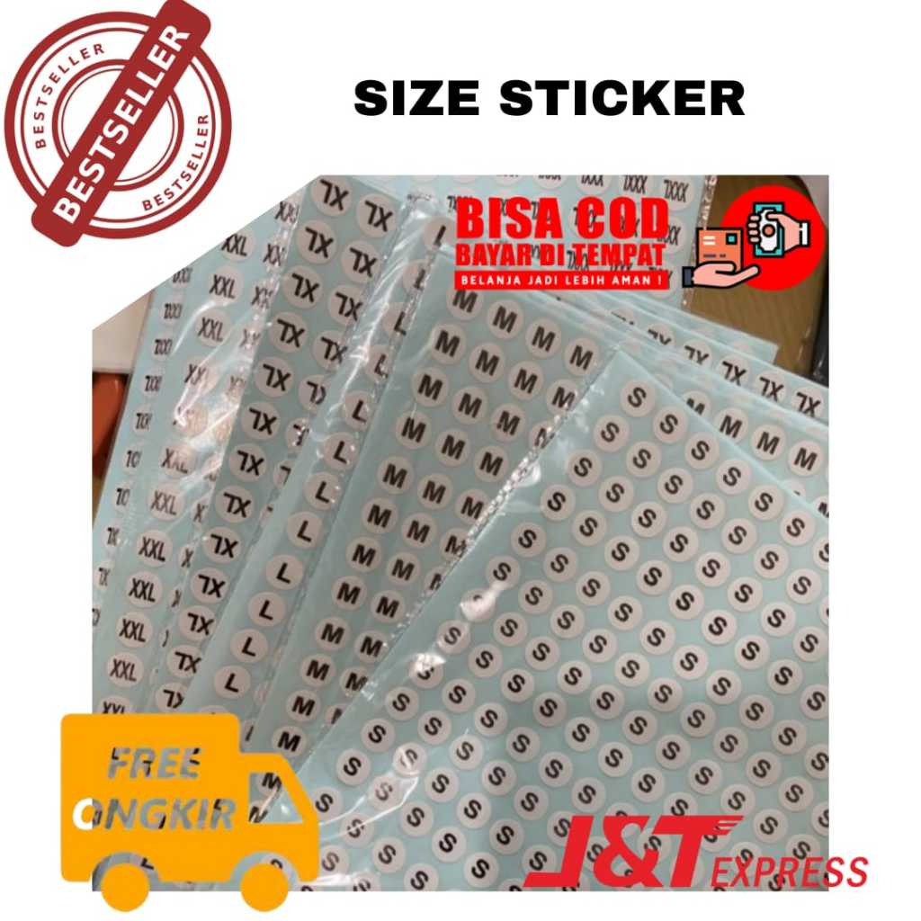 

[ABM] BAYAR DI TEMPAT (1 bungkus = 10 lembar) Size Sticker/Label Baju [SHO]
