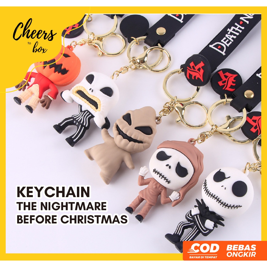 63. Keychain The Nightmare Before Christmas / Gantungan Kunci Halloween / Ganci Tengkorak Pumpkin / 
