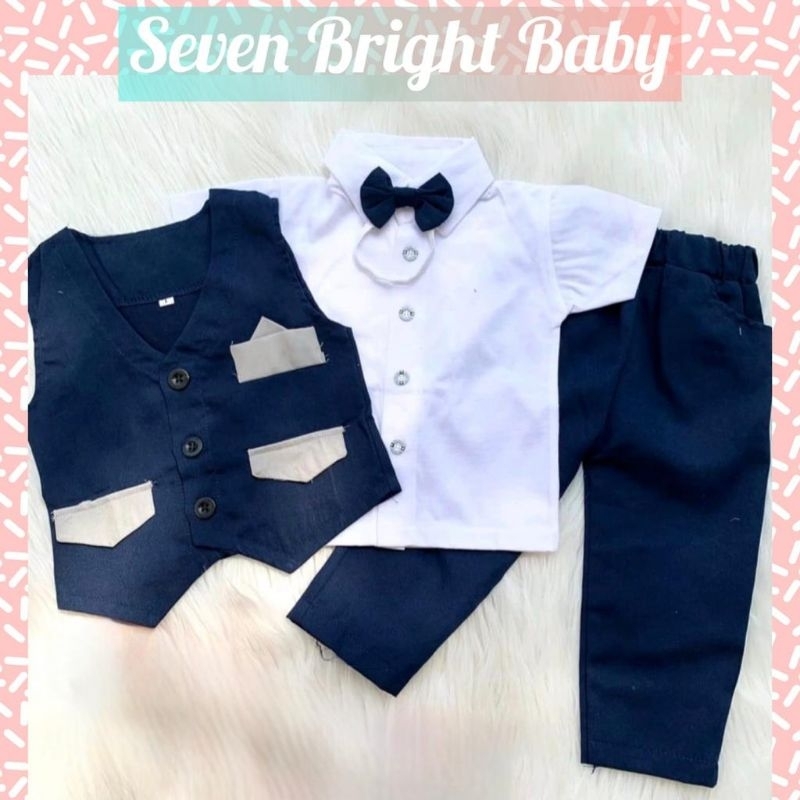 Setelan Baju Pesta Rompi Tuxedo Anak Cowok 4 in 1 ( 1 - 6 Tahun)