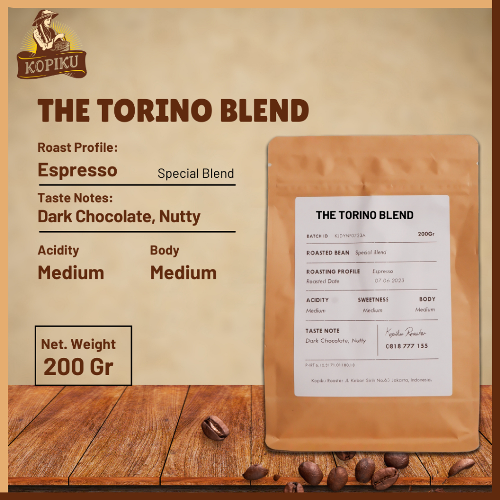 

Biji Kopi Bubuk The Torino Blend Arabika KI Honey Robusta Temanggung Grade 1 Coffee Roast Beans Espresso 200 gram