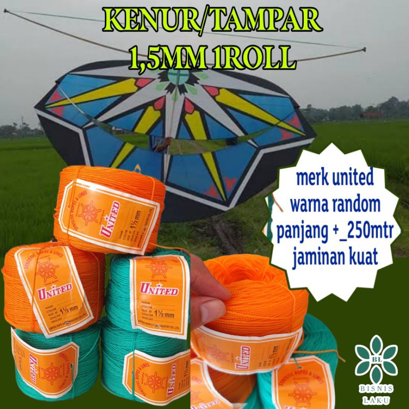 KENUR 1,5MM UNITED/ TALI TAMPAR 1,5MM/ TALI TAMBANG 1,5MM UNITED/ TALI SAPI TALI LAYANGAN KENUR LAYA