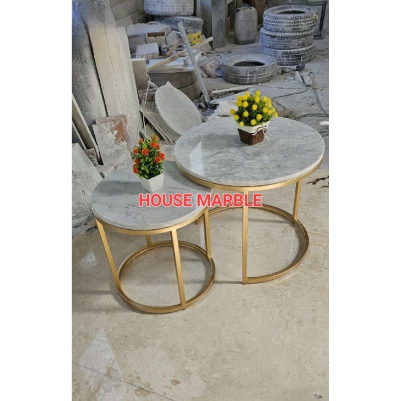 meja tamu nasting marmer carara