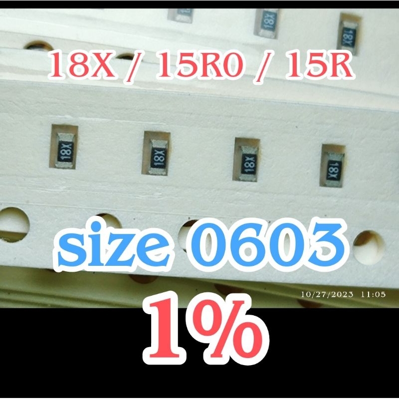 10pcs Chip resistor smd 18X 15R0 15R size 0603 15 ohm