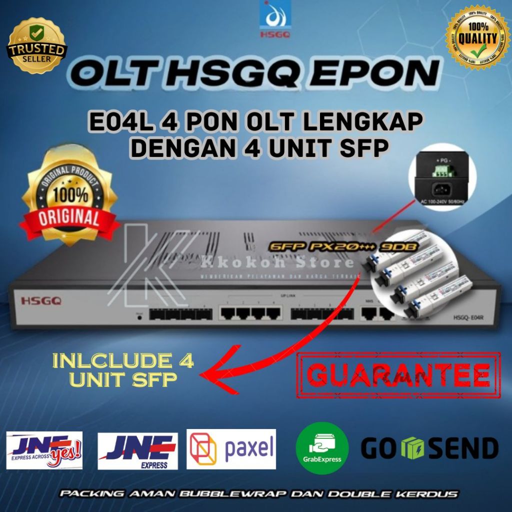MURAH EPON OLT 4 PORT OLT HSGQ - E04l 4 PON OLT Lengkap dengan SFP 8DB/OLT HSGQ - E04l 4 PON OLT Len