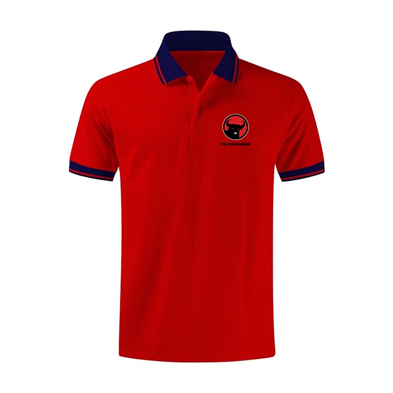 MALVARO Polo Shirt / Polo Shirt Pria / Kaos Kerah Pria / Kaos Polo Logo PDI / Baju Partai PDI DI-4