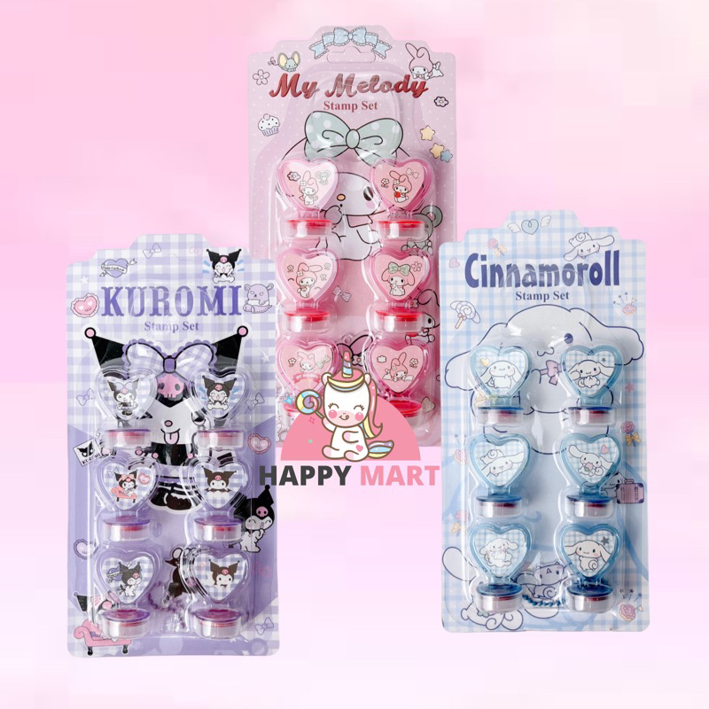 

Stamp set / Cap motif sanrio isi 6 pcs + free akrilik chain