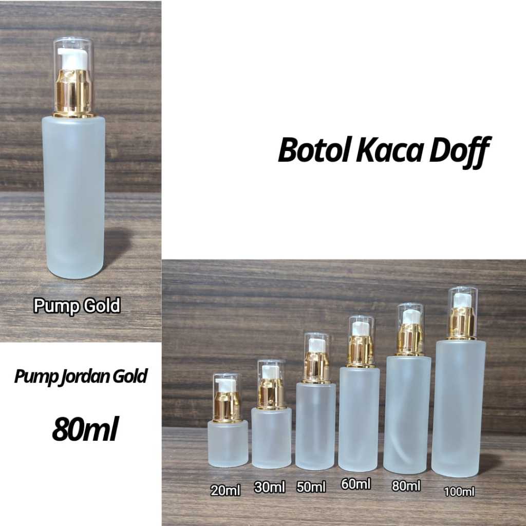 Botol Kaca Doff Botol Skincare 80ml Botol Pump Gold Botol kosmetik N20