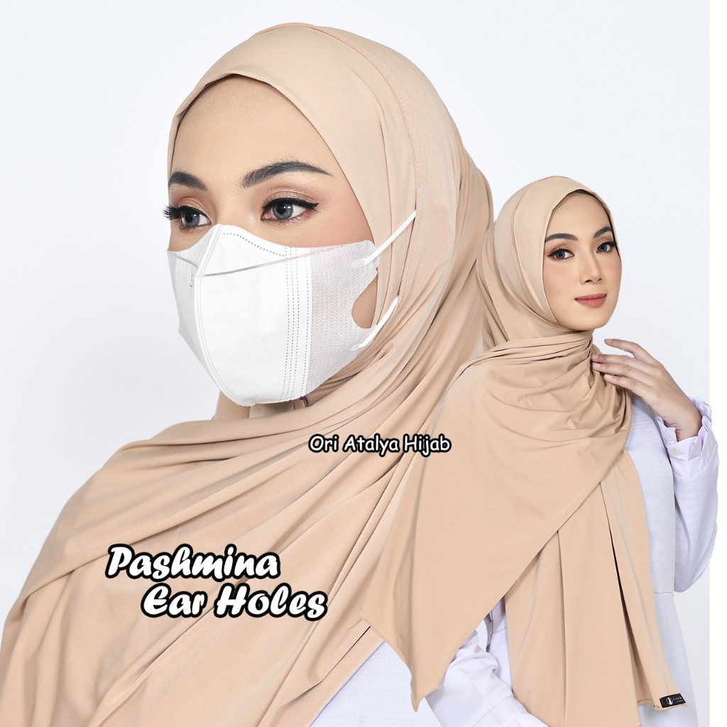 Pashmina Instan Royal New Normal Variasi Lubang Telinga / Jilbab Instan / Pasmina Masker