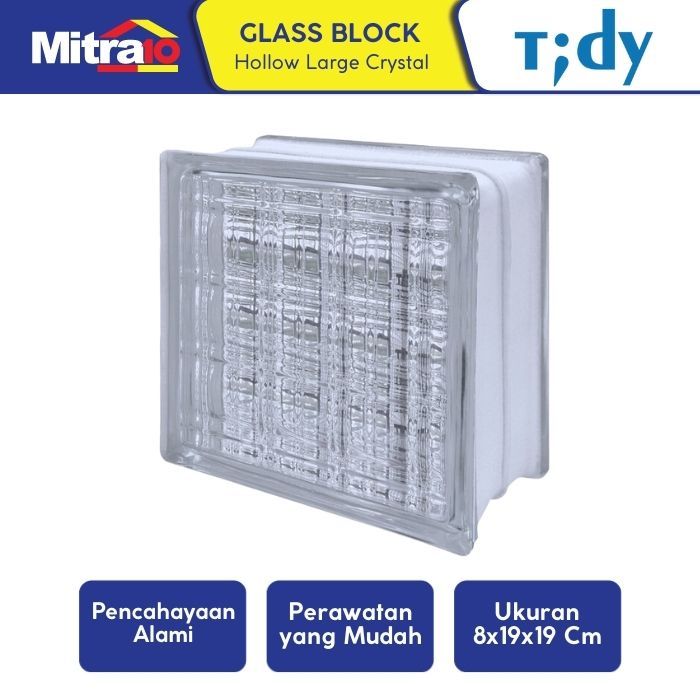 Tidy Glass Block Hollow Large Crystal 8X19X19 Cm