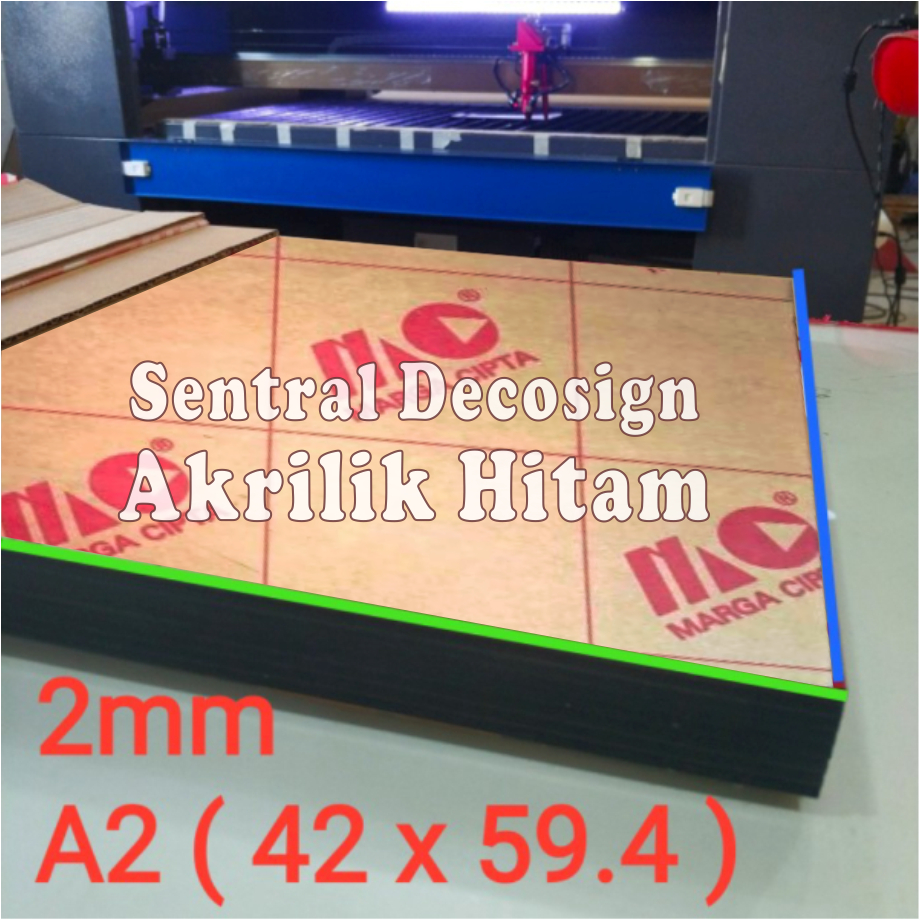 

Acrylic A2 hitam / Akrilik hitam A2 tebal 2mm 42cm x 59.4cm