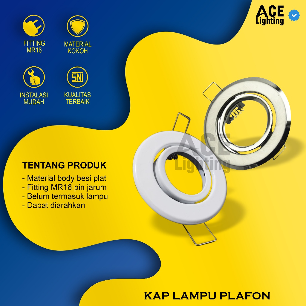 Kap lampu plafon mr16 housing Downlight rumah lampu plafon