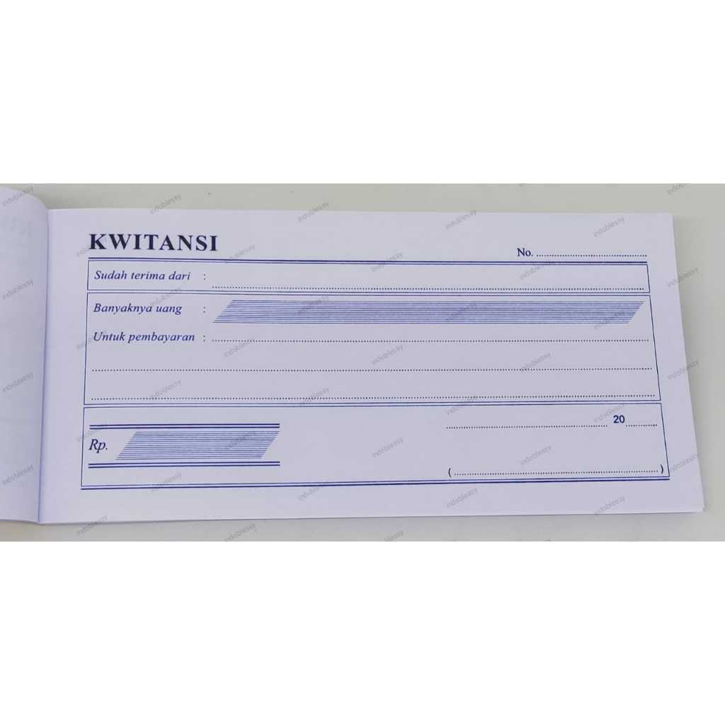 

KWITANSI receipt 1/3 FOLIO 1 Rangkap HVS 1 Ply BUKU BUKTI PEMBAYARAN