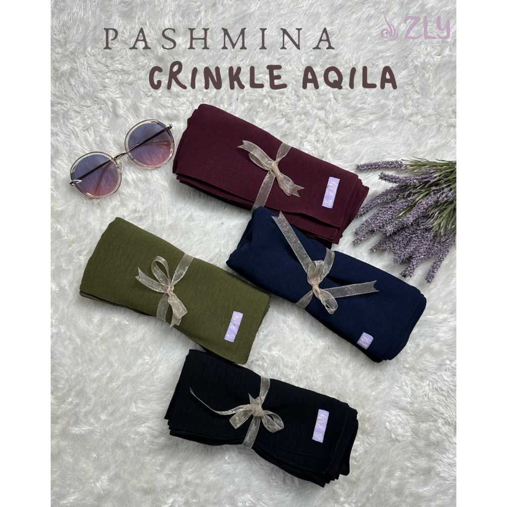 Pashmina Aqila Crinkle Airflow Premium |Hijab Pashmina Adem dan Lembut By ZLY ZELIA
