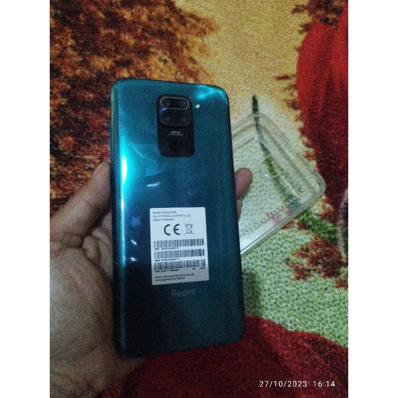 Redmi note 9 second ram 4/64 Ori mulus no minus sudah terpasang anti gores blue anti radiasi hp seco