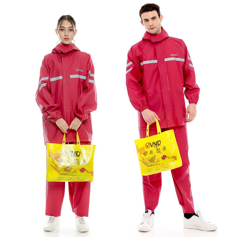 Jas hujan VND Jas Hujan Stelan Karet PVC AK 99 - RED