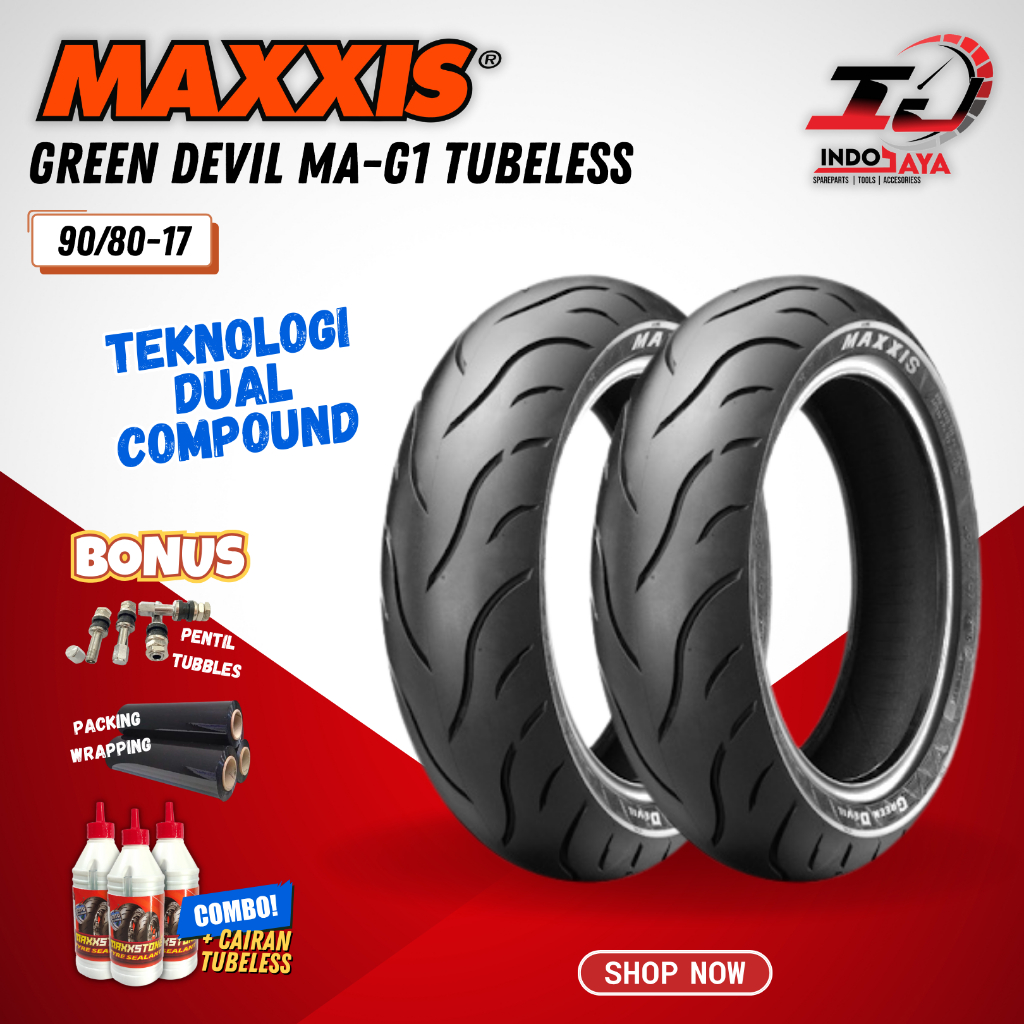 [BAYAR DI TEMPAT] MAXXIS GREEN DEVIL 90/80-17  / BAN MAXXIS 90/80-17 / 90 - 80 - 17 TUBELESS BAN LUA