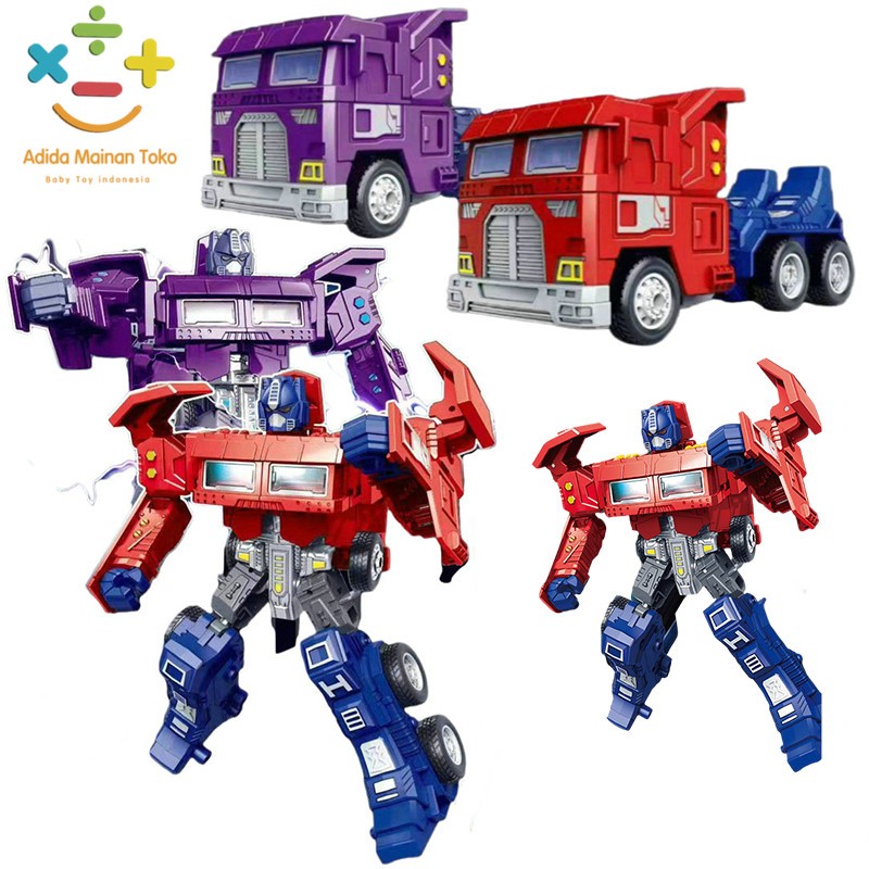 Adida Toys Mainan Robot Truck Perakitan 2in1 Mengubah Robot Mobil Anak Edukasi Mainan