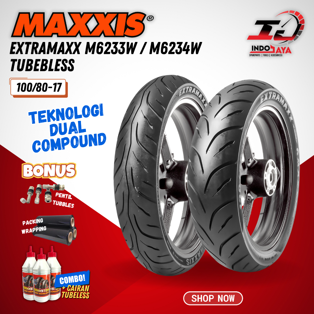 [BAYAR DI TEMPAT] MAXXIS EXTRAMAXX 100 - 80 - 17 / RING 17 / BAN MAXXIS 100/80-17 / 100-80-17 BAN TU