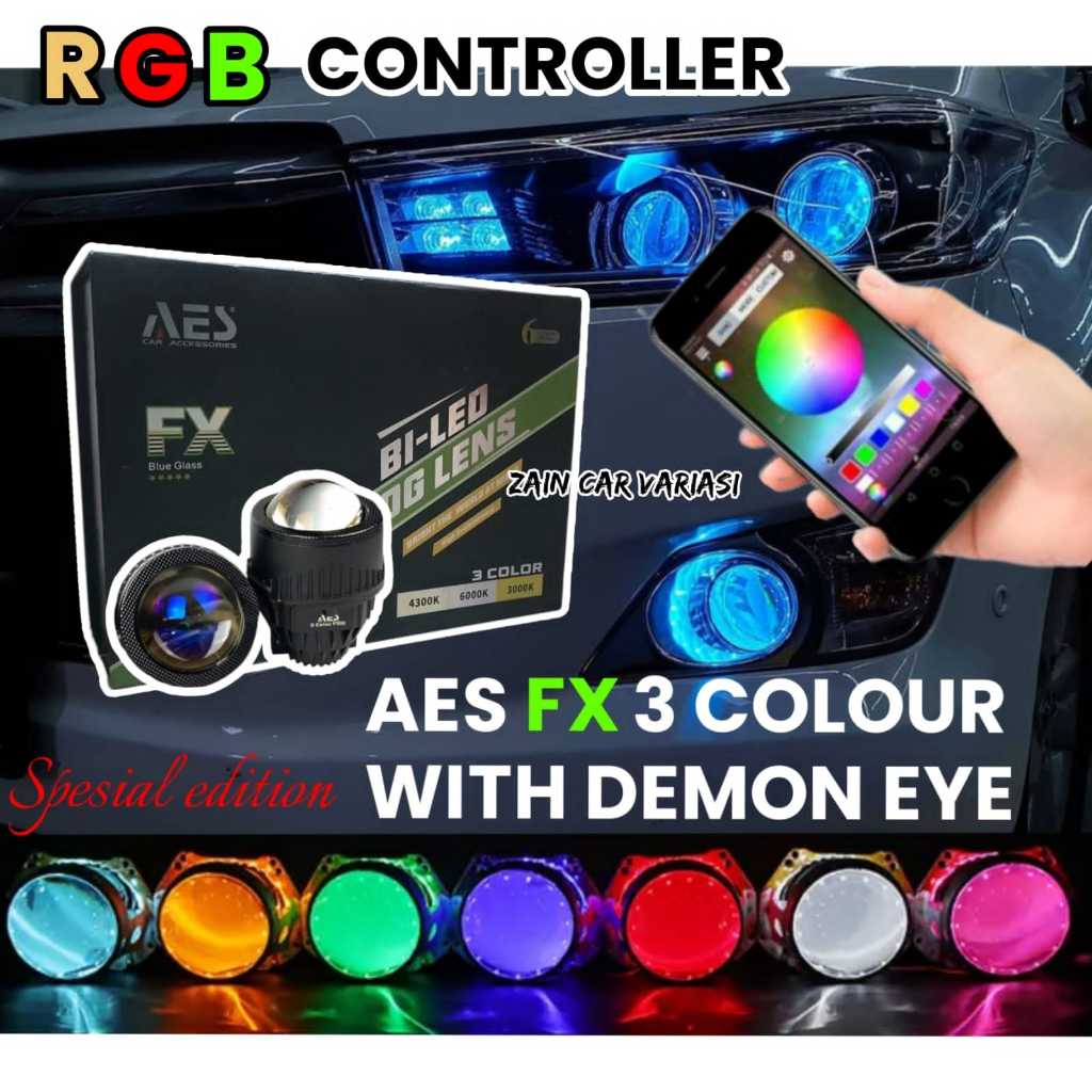FOGLAMP BILED DEMON DEVIL EYE RGB MATRIX AES INNOVA REBORN PAJERO VRZ YARIS EXPANDER ERTIGA VELOZ JA