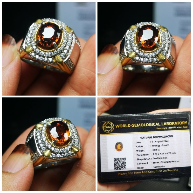 CINCIN PERMATA NATURAL BROWN ZIRCON MEMO WGL