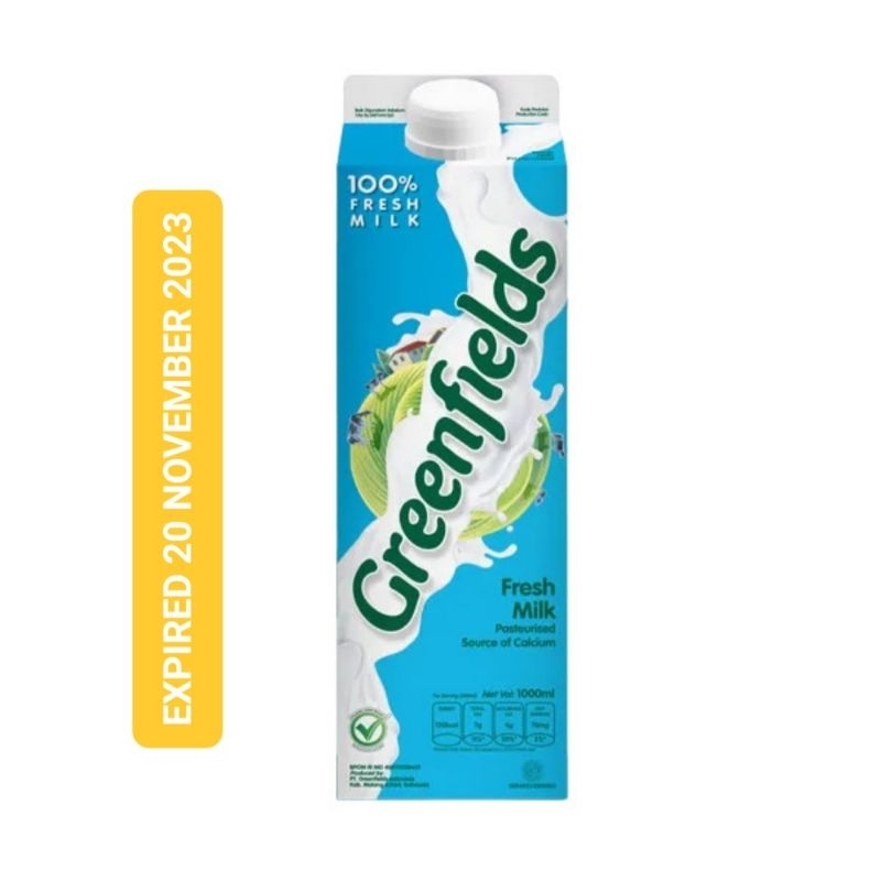Greenfields Fresh Milk kemasan 1000ML tutup Botol Susu Pasteurisasi Plain 1L