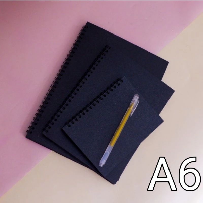 Buku Hitam Polos A6 Sketchbook hitam Buku Seketsa Hitam Sketchbook Black