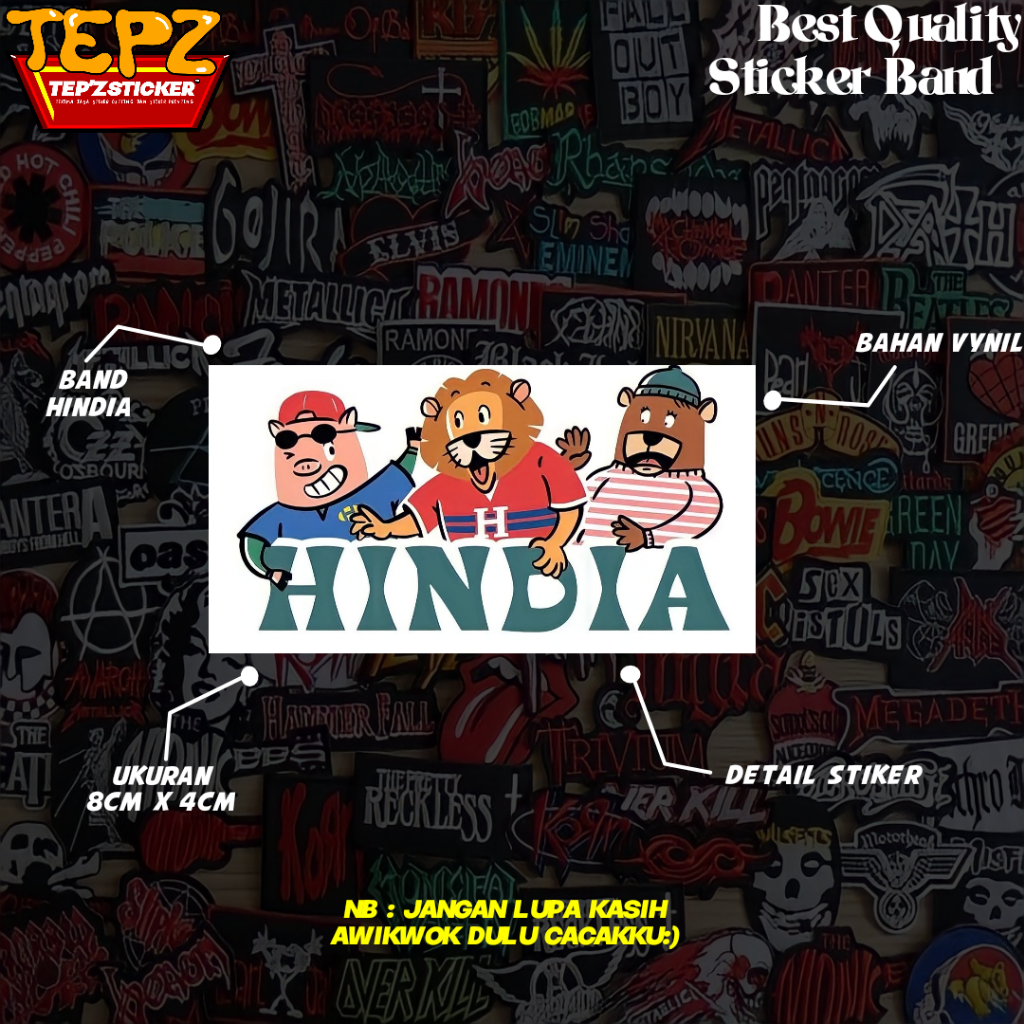 STIKER STICKER ( BAND HINDIA) STIKER BAND|STIKER METAL|STIKER TUMBLR|STIKER AESTHETIC