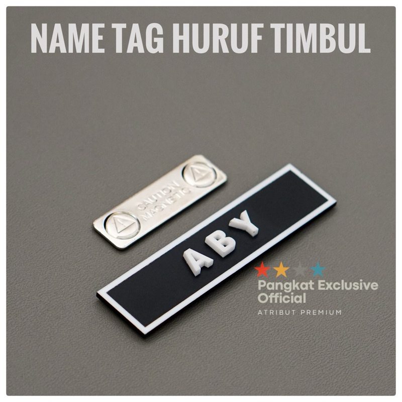

PAPAN NAMA HURUF TIMBUL - NAME TAG TIMBUL AKRILIK