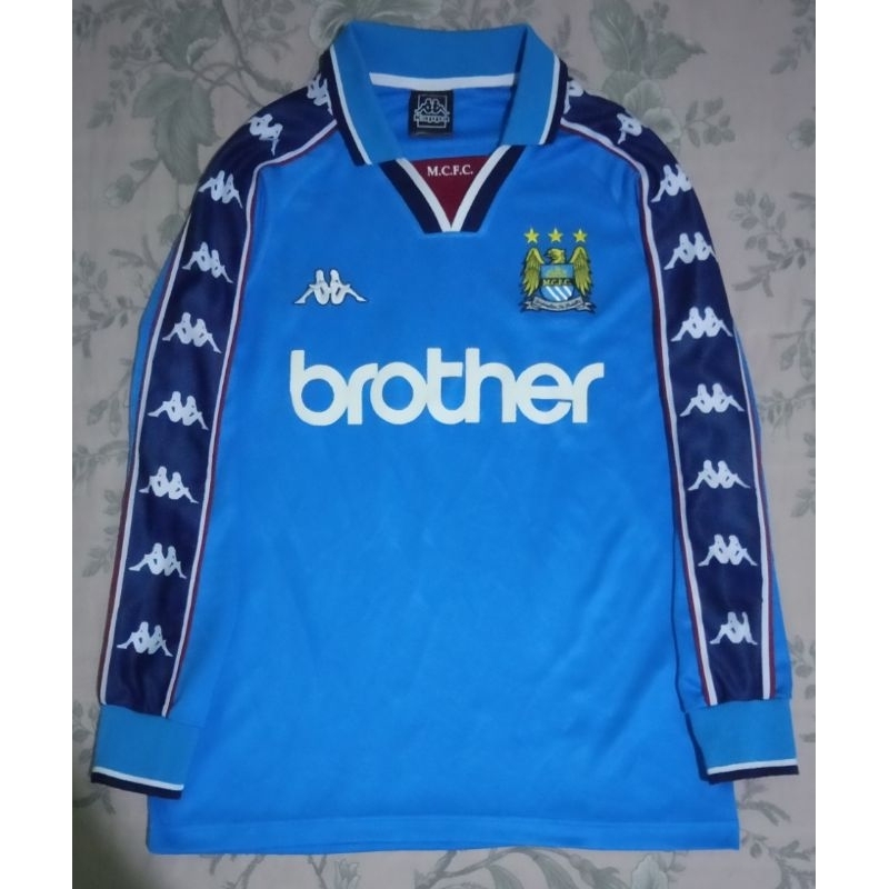 Jersey Used Manchester city retro 1997 lengan panjang