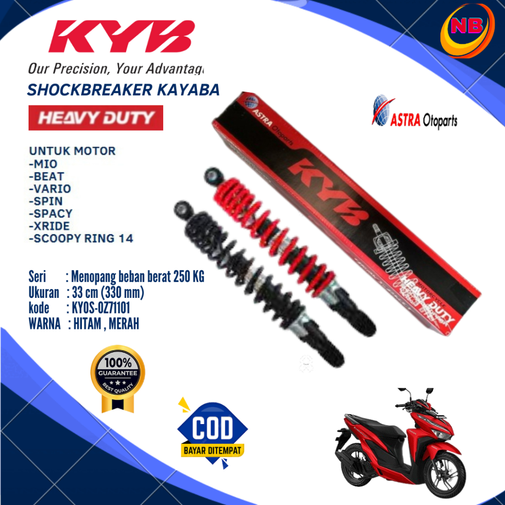 Shock Breaker Heavy Duty KYB OZ71101 Tinggi 330 mm Sok KAYABA Heavy Duty