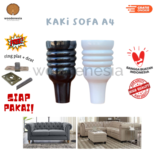 WOODENESIA Kaki kursi sofa kayu springbed divan guci