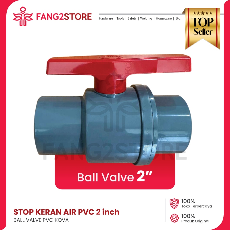 Ball Valve PVC 2 inch / Stop Kran Keran Air 2" Kova