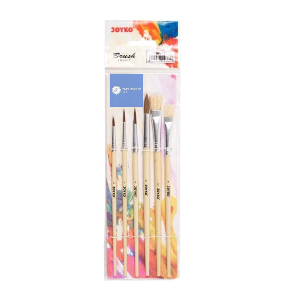 

➝↑❁⁂ JOYKO - BR-1 Brush Set 6 Kuas Lukis - Kuas Cat Air Set Best