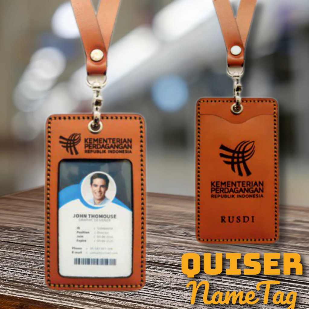 

Id Card Holder Free Custom Logo & Nama Kulit Asli Quiser Nametag