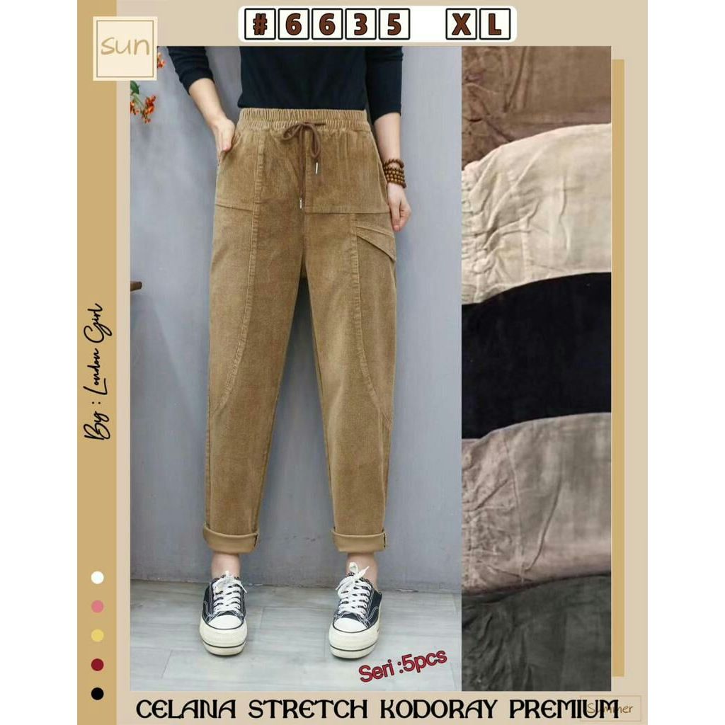 Celana Kodoray Import Panjang London Girl Premium Wanita 6602 6605 6606 6620 6621 6623 6635 XL/ Woma