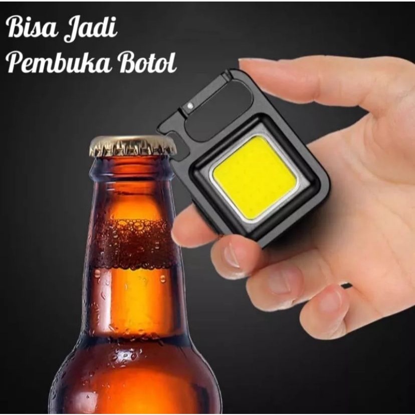 Senter Lampu LED Portable Mini Saku Sorot Tembak Gantung KEYCHAIN LIGHT COB RECHARGEABLE 3 Mode Multifungsi