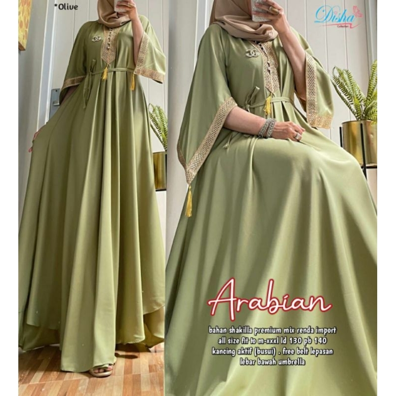 ARABIAN  Gamis Shakila Ld 125 cm Pb 140 cm GAMIS  JUMBO MIX BRUKAT