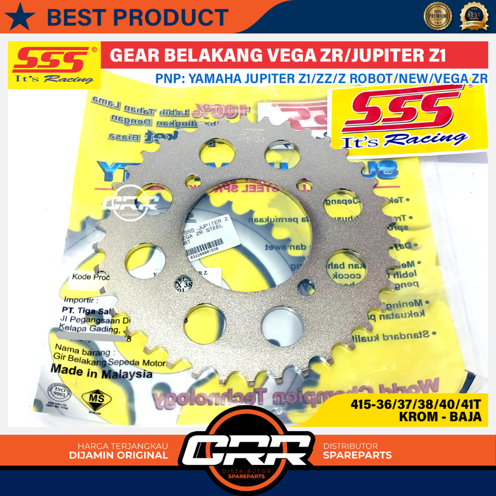 Gear Gir Belakang SSS 415 Yamaha Vega ZR / Jupiter Z1 / Jupiter Z New Robot / Jupiter ZZ Ukuran 36T 