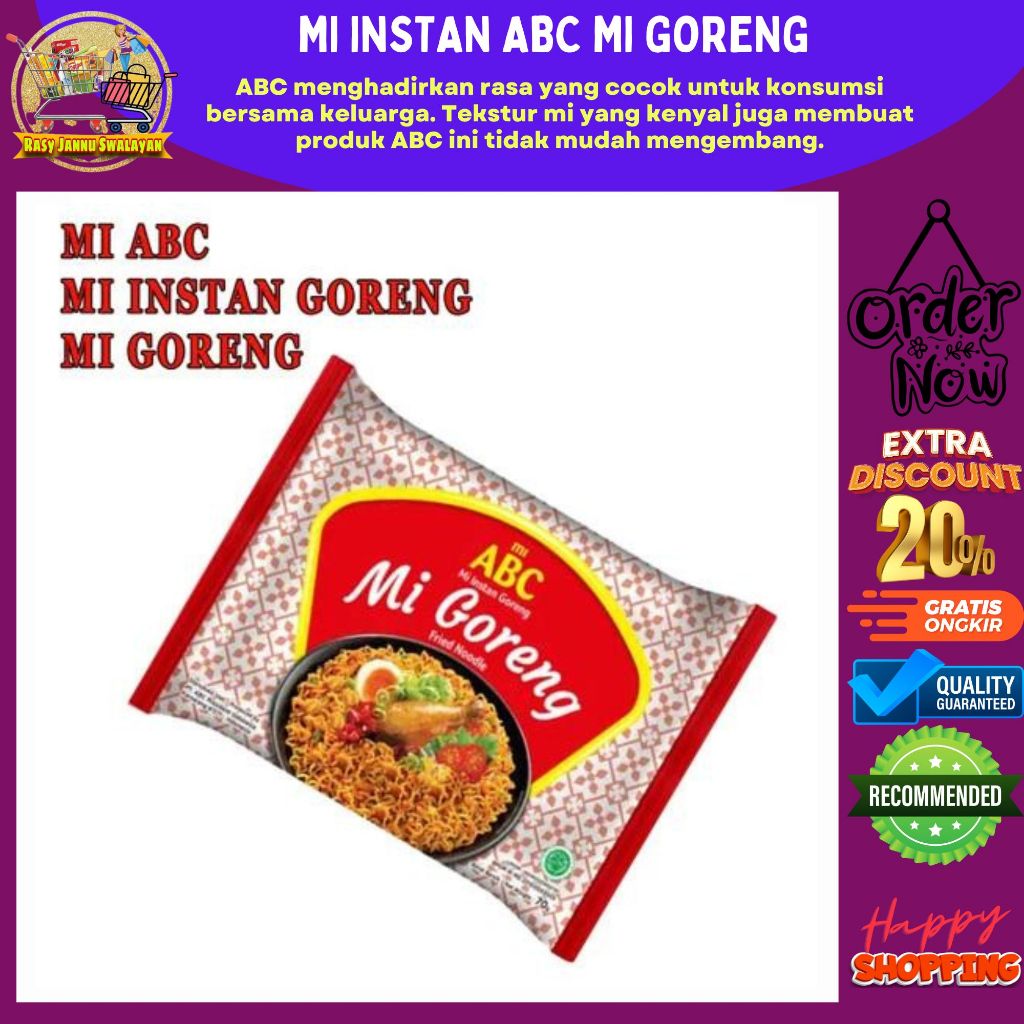 

Mi ABC Mie Instan Goreng 70 gr Fried Noodle