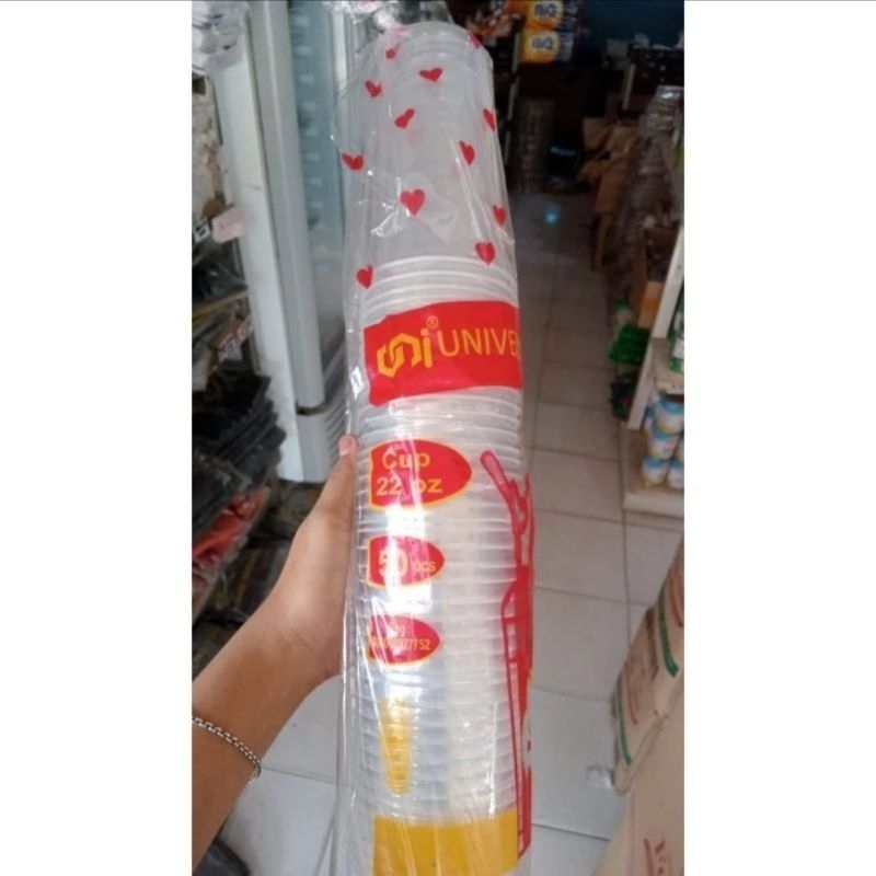 CUP GELAS 22 OZ/GELAS PLASTIK UNIVERSAL DATAR & OVAL