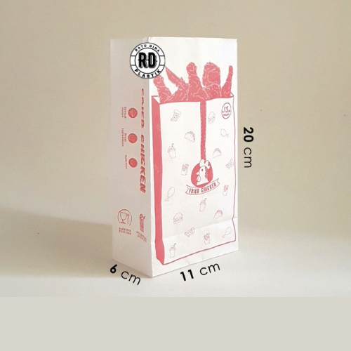 Kantong Fried Chicken , Kemasan Fried Chicken, Kantong Kertas Fried Chicken, Bungkus Fried Chicken