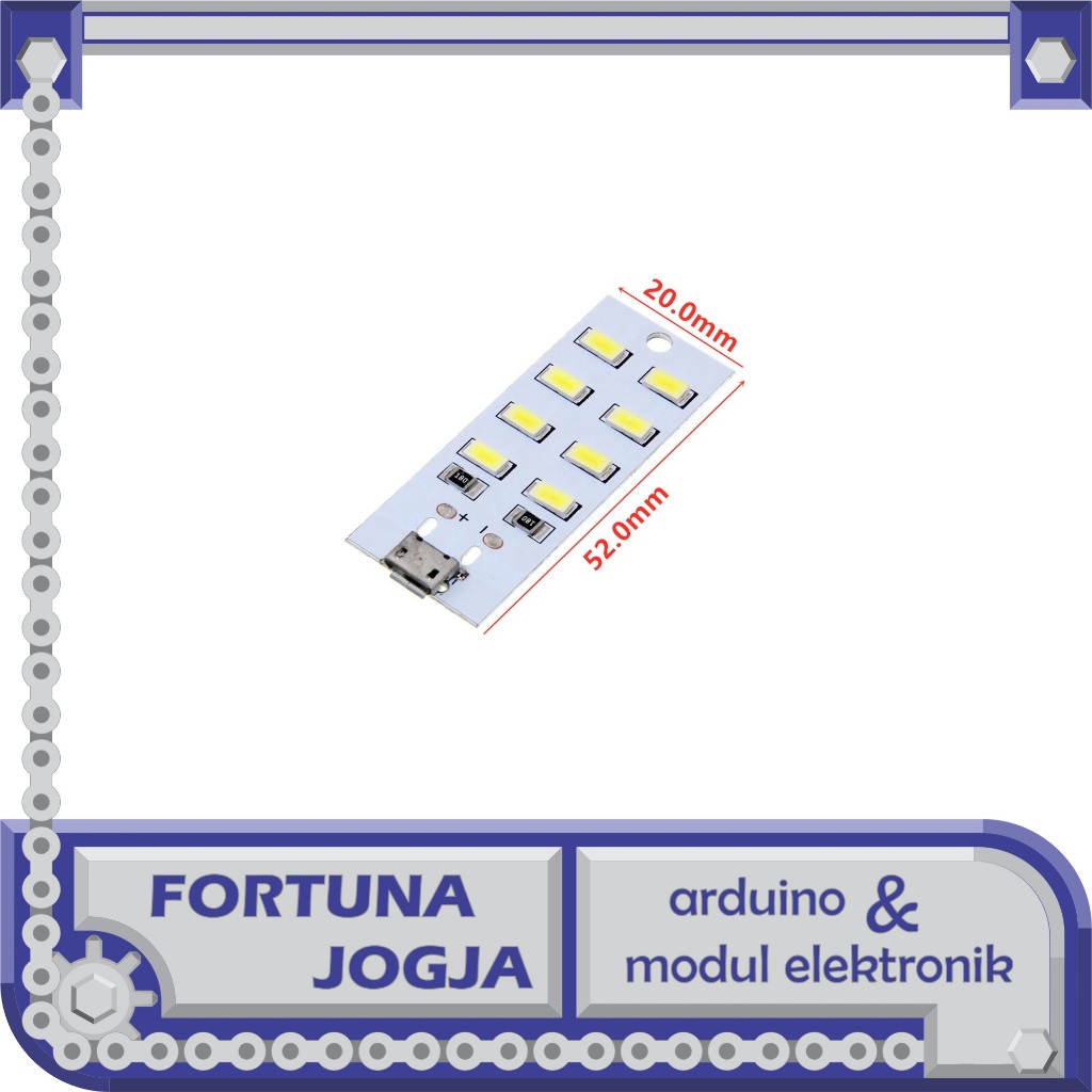 Lampu LED 5730 8 12 16 20 Micro USB DC 5V Panel Alumunium