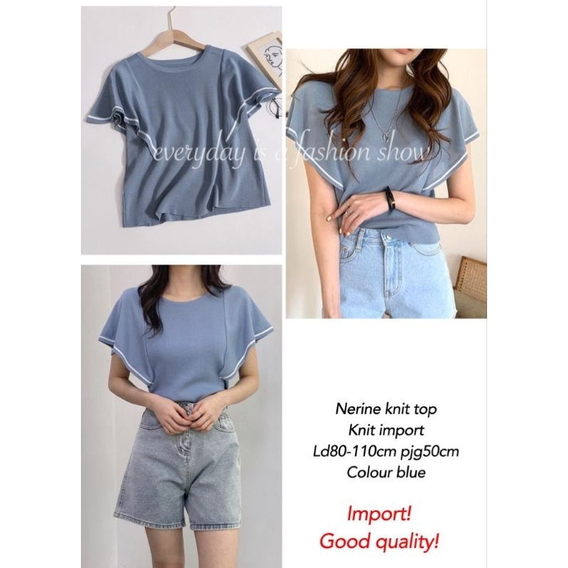 SP5 NERINE KNIT TOP ATASAN BLOUSE IMPORT NEW COLLECTION STYLISH - PAKAIAN WANITA POLOSAN MEWAH BAHAN