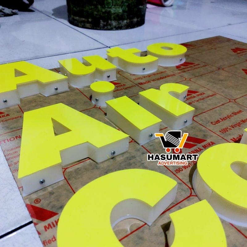 Huruf Timbul Akrilik Custom(Tanpa Lampu) FULL AKRILIK / letter sign / letter timbul