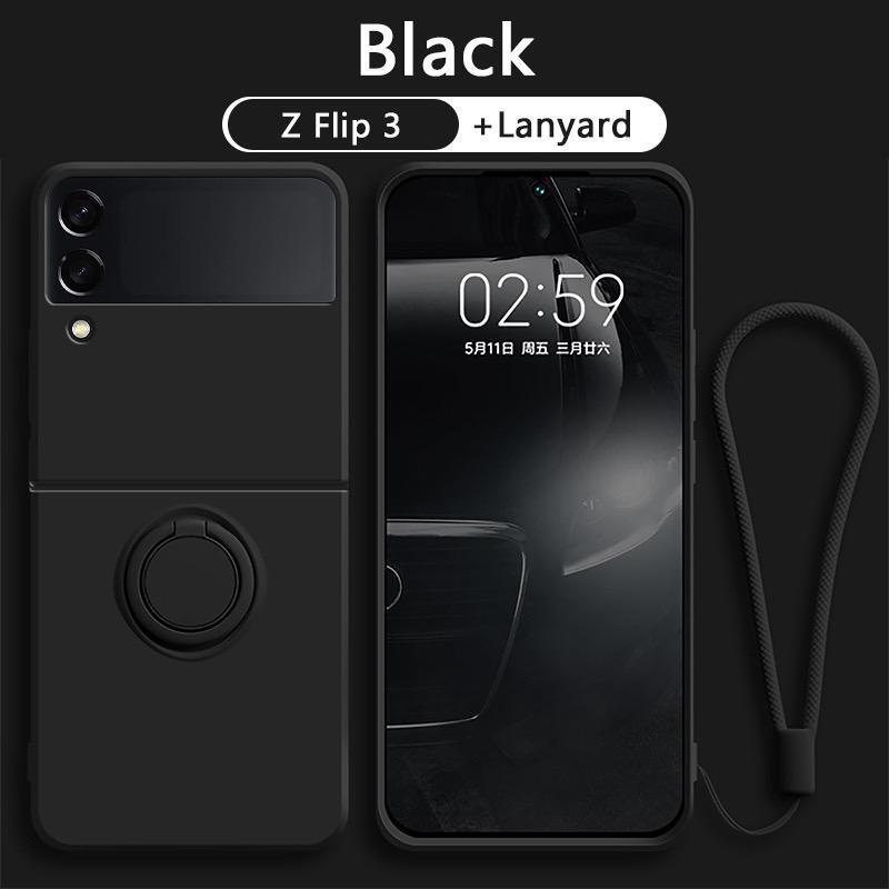 Softcase Silikon Candy + Ring Dan Tali Samsung Z Flip 3 Z Flip 4 Z Flip 5 Z Flip 6 Z Flip 7/ Silicon